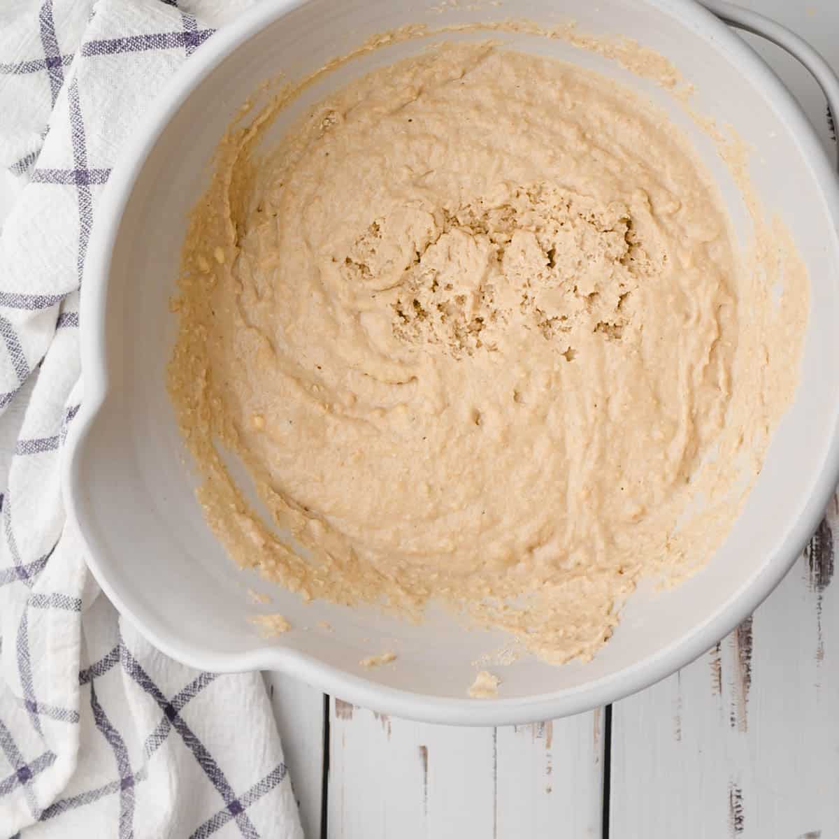 oat flour biscuit dough in a bowl